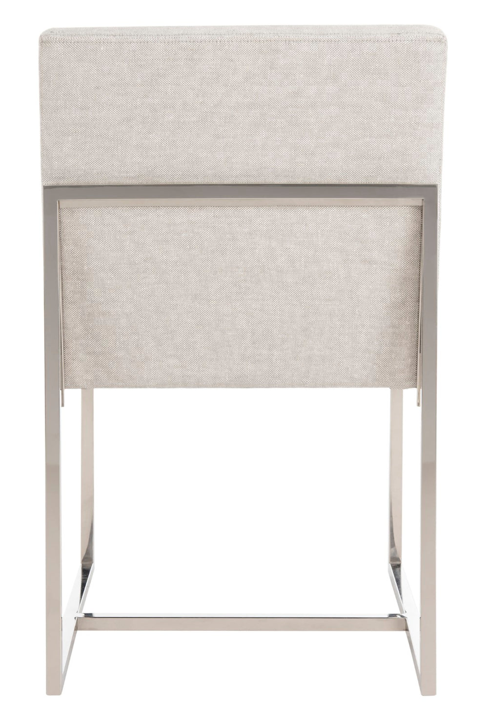 Safavieh Lombardi Chrome Side Chair Grey / White 100% Linen Chrome KNT4105A 889048639546