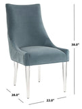 Safavieh De Luca Acrylic Leg Side Chair Seafoam 100% Polyester Acrylic KNT4106A 889048639553