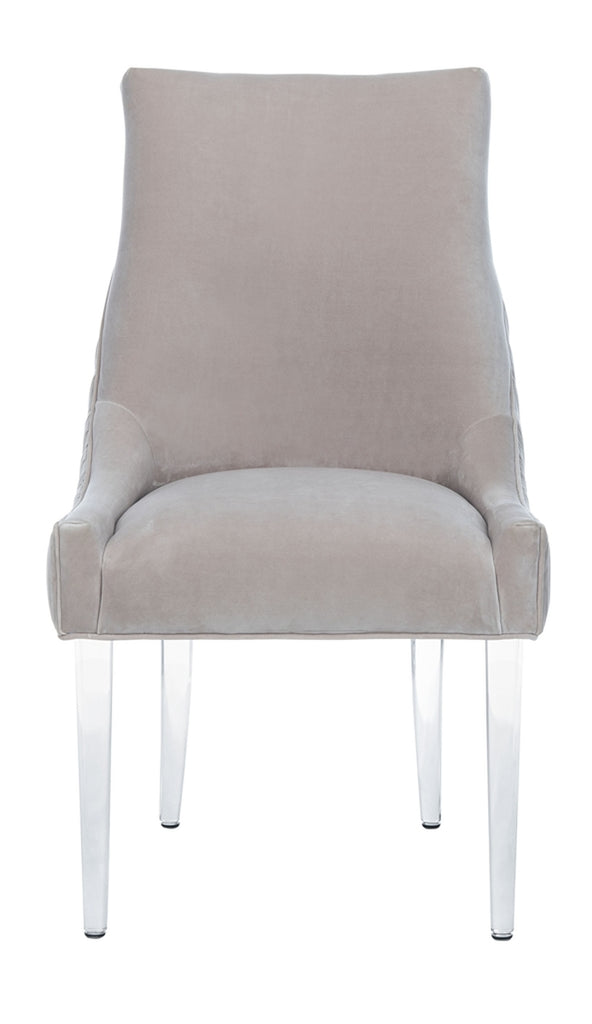 Safavieh De Luca Acrylic Leg Dining Chair in Pale Taupe Couture KNT4106B
