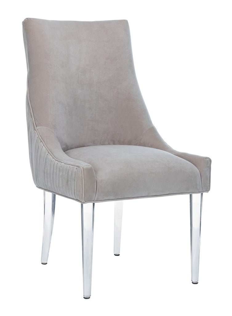 Safavieh De Luca Acrylic Leg Dining Chair in Pale Taupe Couture KNT4106B