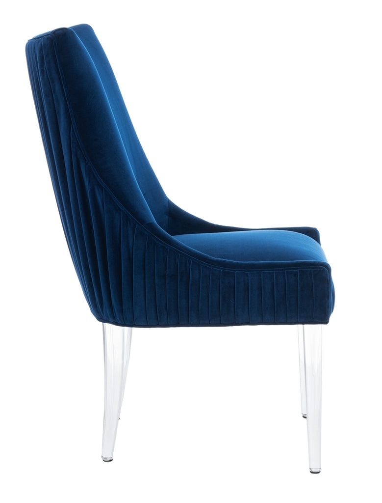 Safavieh De Luca Acrylic Leg Dining Chair in Navy Couture KNT4106C