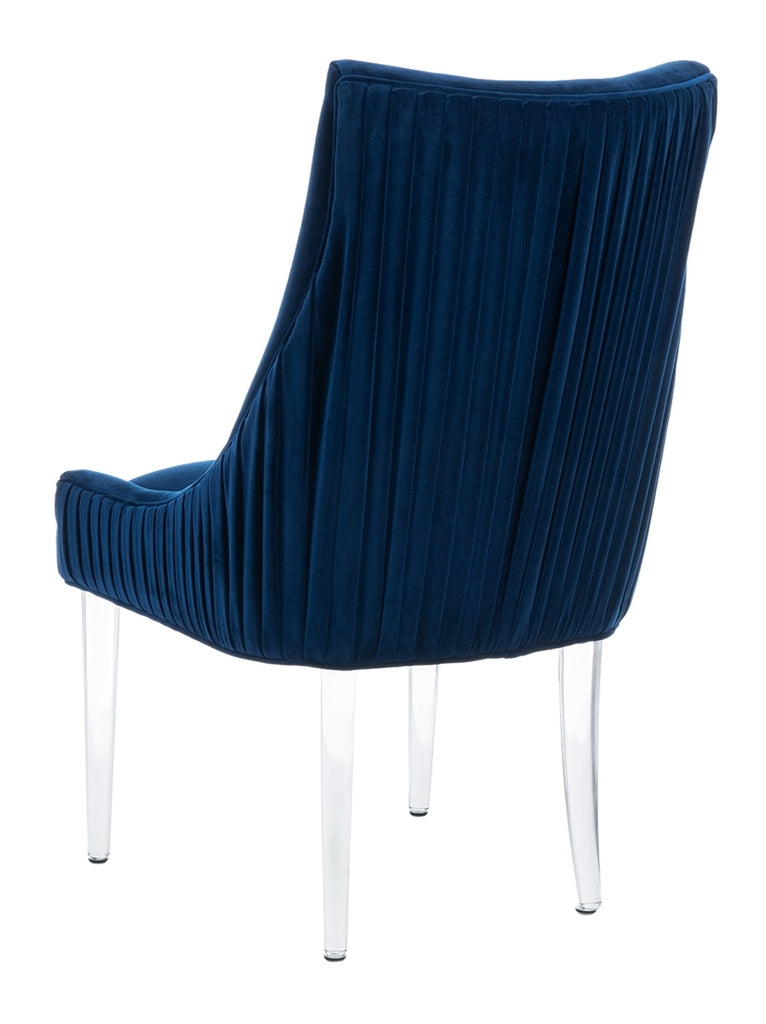 Safavieh De Luca Acrylic Leg Dining Chair in Navy Couture KNT4106C