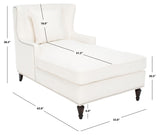 Safavieh Jamie Upholstered Chaise Lounge Ivory KNT4108A