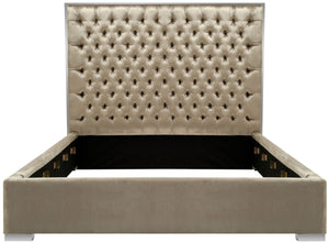 Chester Velvet King Bed - Luxurious Upholstered Design with Deep Button Tufting for Ultimate Comfort