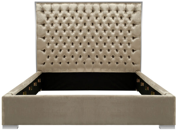Chester Velvet King Bed - Luxurious Upholstered Design with Deep Button Tufting for Ultimate Comfort