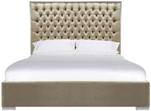 Chester Velvet King Bed - Luxurious Upholstered Design with Deep Button Tufting for Ultimate Comfort