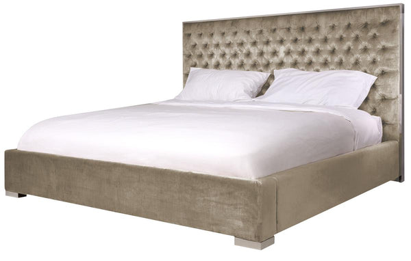 Chester Velvet King Bed - Luxurious Upholstered Design with Deep Button Tufting for Ultimate Comfort