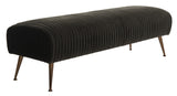 Safavieh Salome Bench with Antique Brass Legs Velvet Giotto Shale Cotton Polyester Couture KNT7041A 889048390942