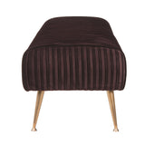 Safavieh Salome Bench with Antique Brass Legs Velvet Giotto Cabernet Cotton Polyester Couture KNT7041B 889048390959