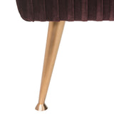 Safavieh Salome Bench with Antique Brass Legs Velvet Giotto Cabernet Cotton Polyester Couture KNT7041B 889048390959