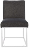 Safavieh Jenette Side Chair Velvet Hemingway Black Polished Stainless Steel Fabric Couture KNT7042A 889048390966