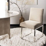 Safavieh Jenette Side Chair Velvet Hemingway Silver Polished Stainless Steel Fabric Couture KNT7042B 889048390973