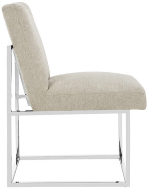 Safavieh Jenette Side Chair Velvet Hemingway Silver Polished Stainless Steel Fabric Couture KNT7042B 889048390973