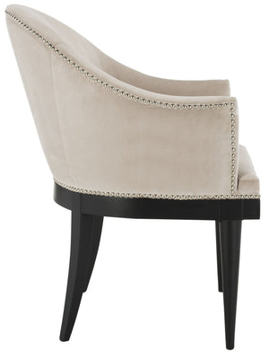 Safavieh Maynard Arm Chair Espresso Giotto Almond Velvet Wood Hard Pine Plywood Cotton Polyester Couture KNT7049A 889048394414
