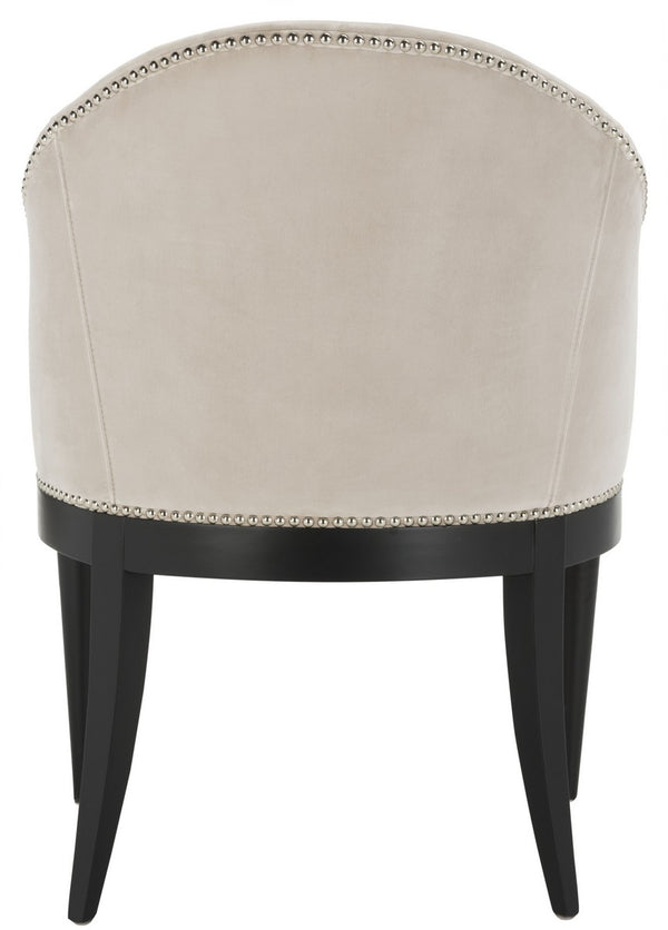 Safavieh Maynard Arm Chair Espresso Giotto Almond Velvet Wood Hard Pine Plywood Cotton Polyester Couture KNT7049A 889048394414