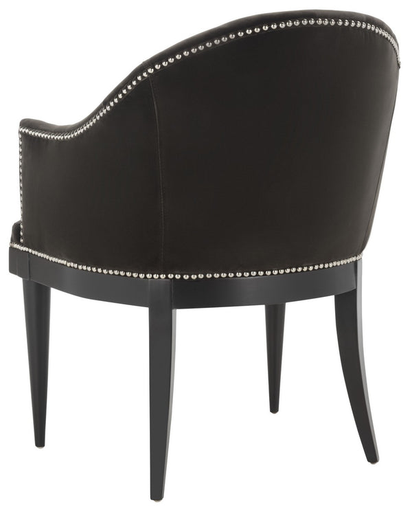 Safavieh Maynard Arm Chair Espresso Giotto Shale Velvet Wood Hard Pine Plywood Cotton Polyester Couture KNT7049B 889048463479