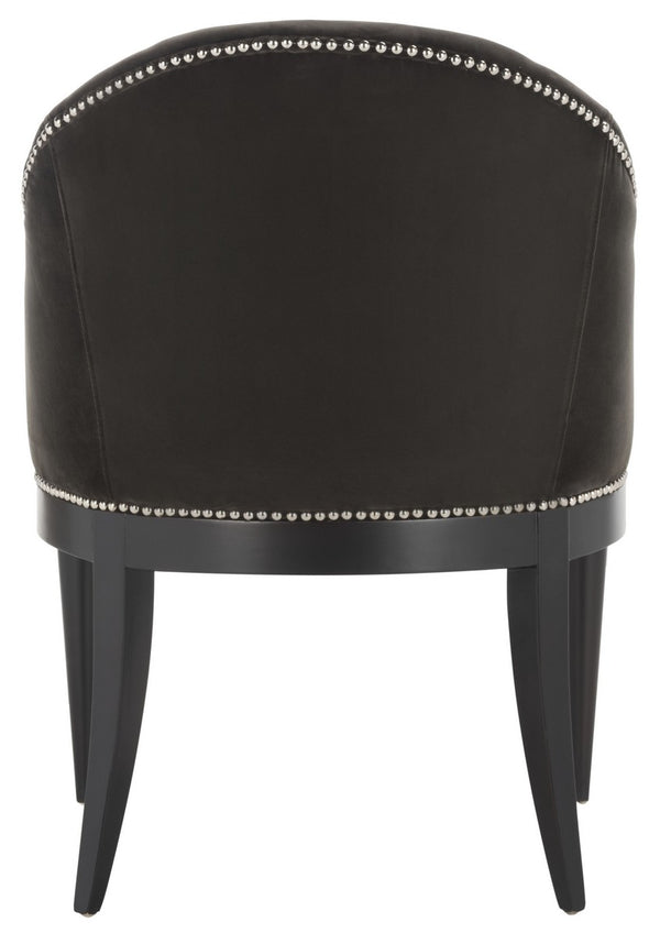 Safavieh Maynard Arm Chair Espresso Giotto Shale Velvet Wood Hard Pine Plywood Cotton Polyester Couture KNT7049B 889048463479