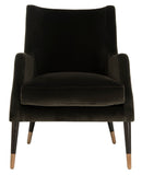 Sicily Velvet Arm Chair Shale / Antique Brass Velvet (90%Cotton / 10% Polyester)