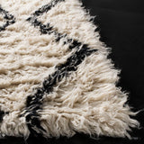 Kenya 250  Hand Woven 100% Imported Blended Wool Rug Black / Ivory