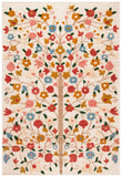 Kenya 640 Country & Floral Hand Knotted 80% Wool, 20% Cotton Rug Ivory / Pink