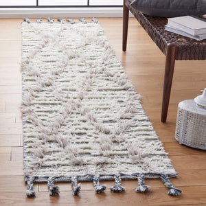 Kenya 953  Hand Woven 100% Wool Pile Rug Ivory / Grey