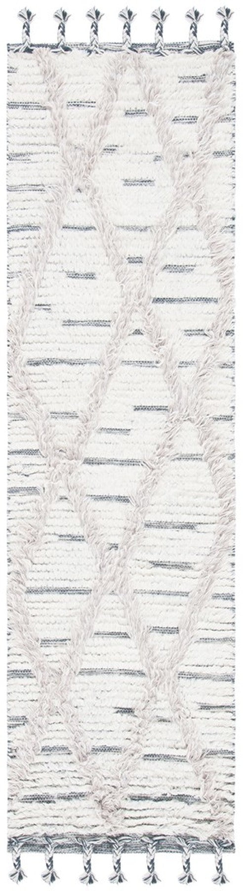 Kenya 953  Hand Woven 100% Wool Pile Rug Ivory / Grey