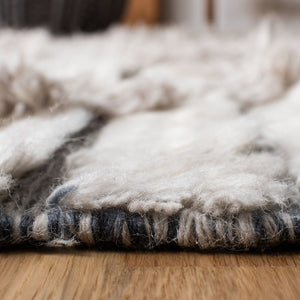 Kenya 953  Hand Woven 100% Wool Pile Rug Ivory / Grey