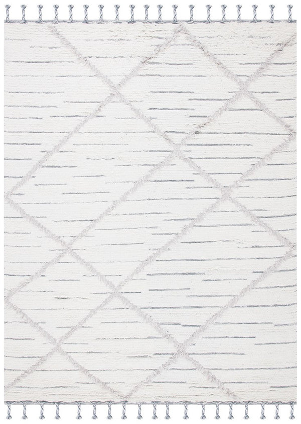 Kenya 953  Hand Woven 100% Wool Pile Rug Ivory / Grey