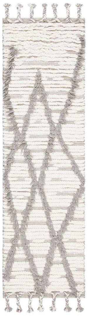 Kenya 954  Hand Woven 100% Wool Pile Rug Ivory / Grey