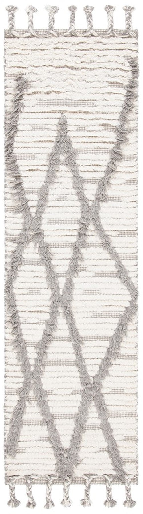 Kenya 954  Hand Woven 100% Wool Pile Rug Ivory / Grey