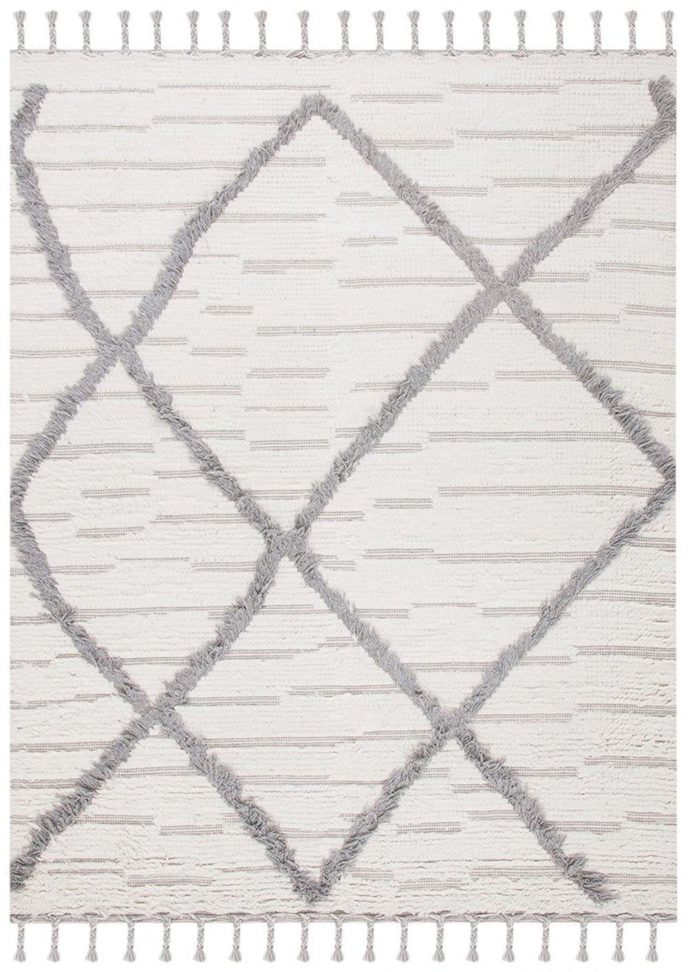 Kenya 954  Hand Woven 100% Wool Pile Rug Ivory / Grey