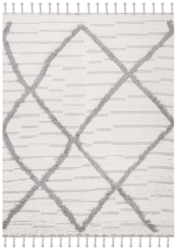 Kenya 954  Hand Woven 100% Wool Pile Rug Ivory / Grey