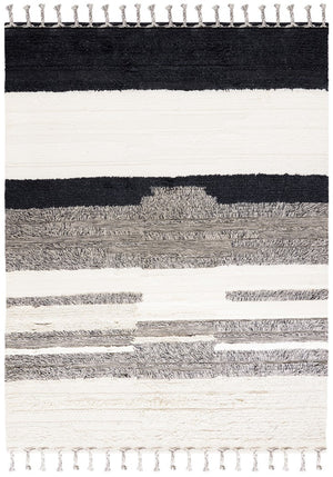 Kenya 955  Hand Woven 100% Wool Pile Rug Ivory / Grey