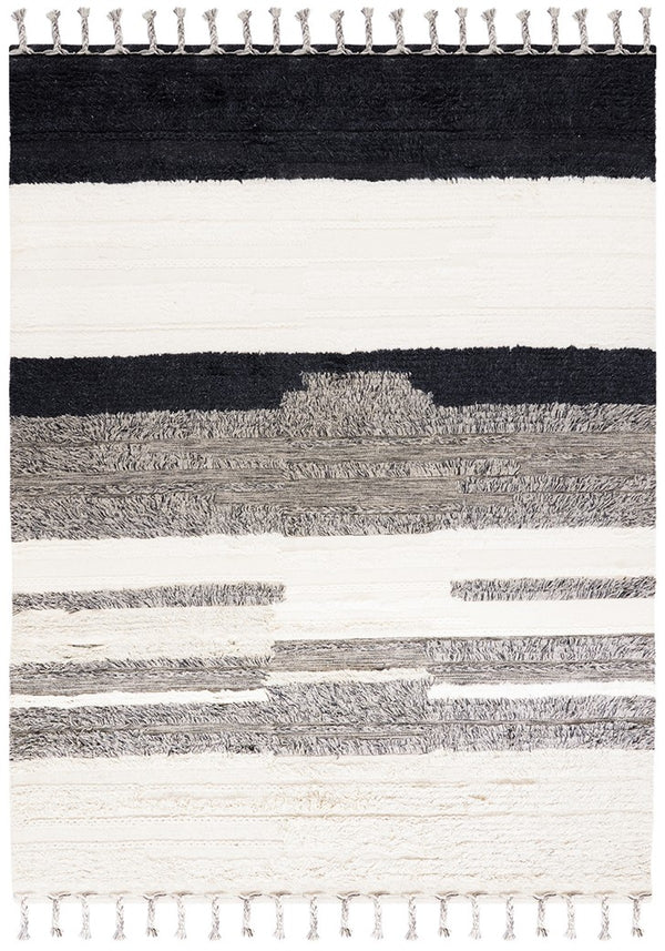 Kenya 955  Hand Woven 100% Wool Pile Rug Ivory / Grey