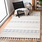 Kenya 956  Hand Woven 100% Wool Pile Rug Ivory / Blue