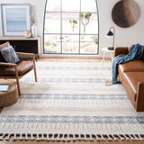 Kenya 956  Hand Woven 100% Wool Pile Rug Ivory / Blue