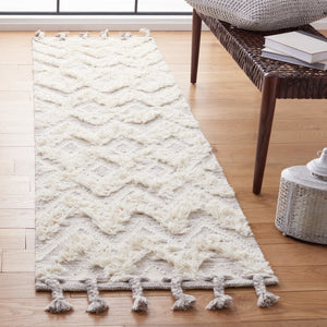 Kenya 957  Hand Woven 100% Wool Pile Rug Ivory / Grey