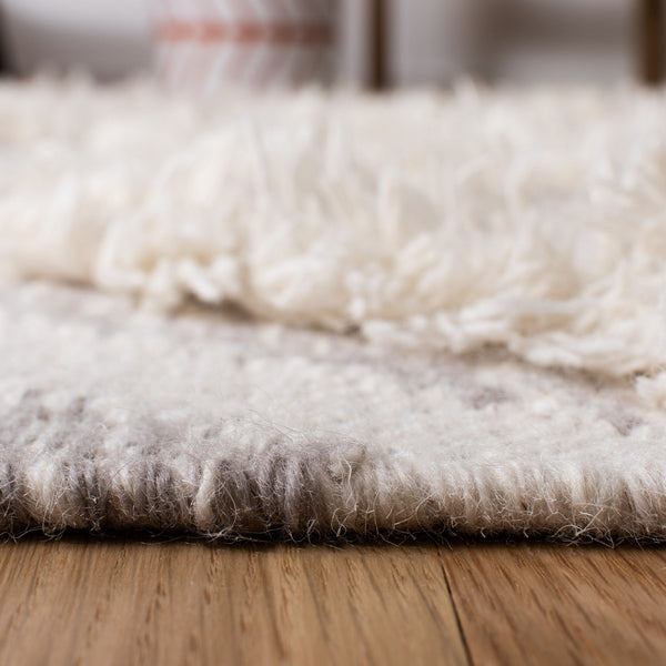 Kenya 957  Hand Woven 100% Wool Pile Rug Ivory / Grey