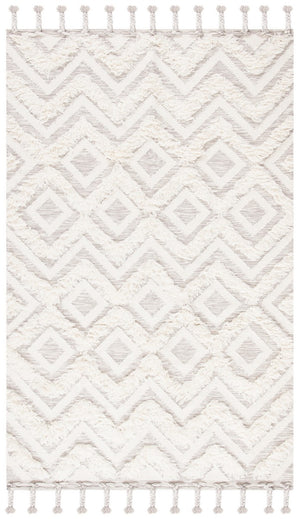 Kenya 957  Hand Woven 100% Wool Pile Rug Ivory / Grey