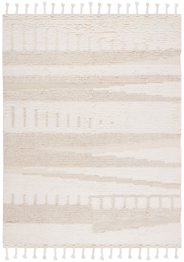Kenya 958  Hand Woven 100% Wool Pile Rug Ivory / Beige