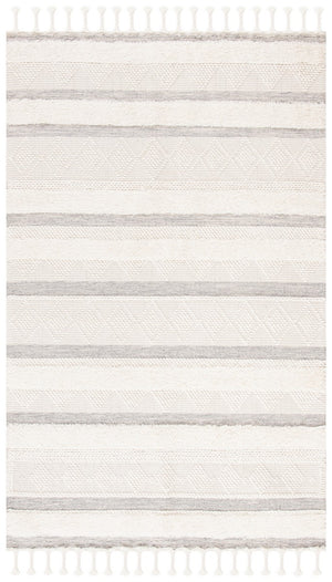 Kenya 959  Hand Woven 100% Wool Pile Rug Ivory / Grey