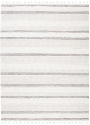 Kenya 959  Hand Woven 100% Wool Pile Rug Ivory / Grey