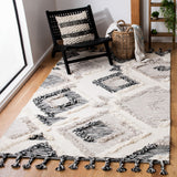 Kenya 960  Hand Woven 100% Wool Pile Rug Grey / Black