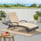 Noble House Salem Outdoor Chaise Lounge Cushion, Textured Beige