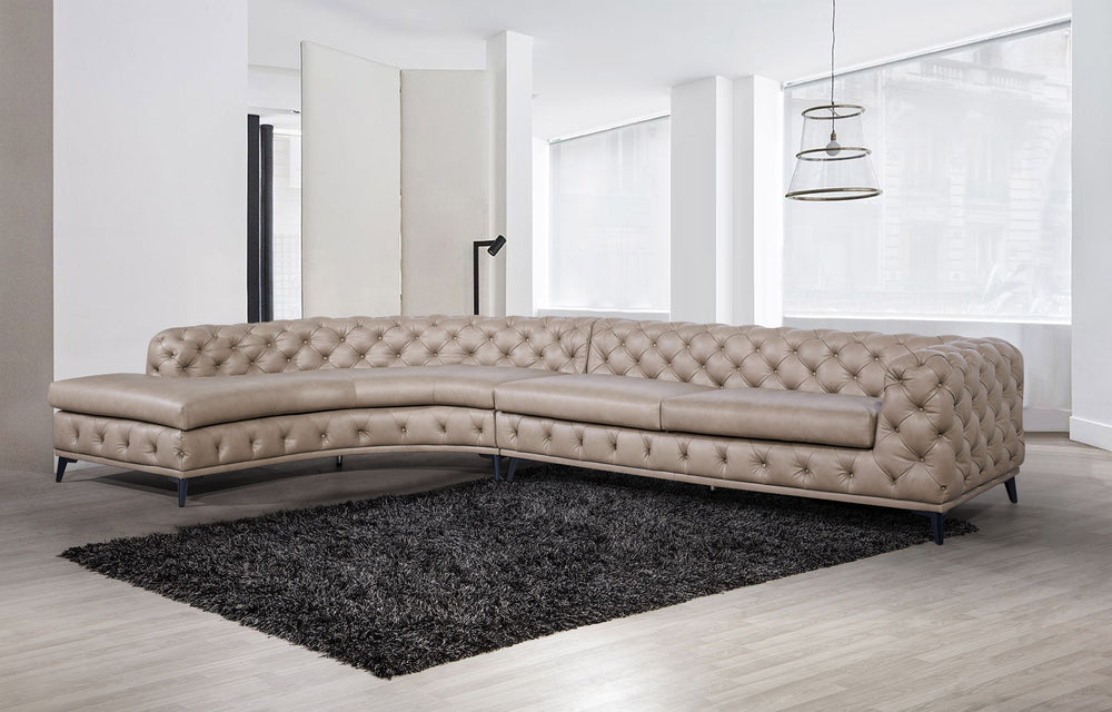 VIG Furniture DIvani Casa Kohl - Contemporary Tan LAF Sectional Sofa w/ Chaise VGEV2179-TAN-LAF-SECT