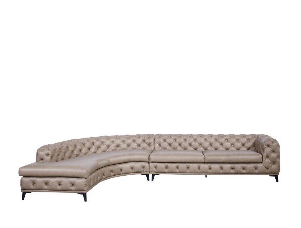 VIG Furniture DIvani Casa Kohl - Contemporary Tan LAF Sectional Sofa w/ Chaise VGEV2179-TAN-LAF-SECT