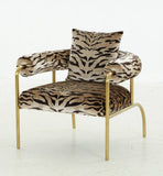 VIG Furniture Modrest Kola - Gold Zebra Print Accent Chair VGODZW-21051-GOLD-CH