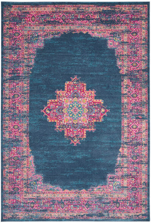 Nourison Passion PSN03 Bohemian Machine Made Power-loomed Indoor Area Rug Blue 12' x 18' 99446815071