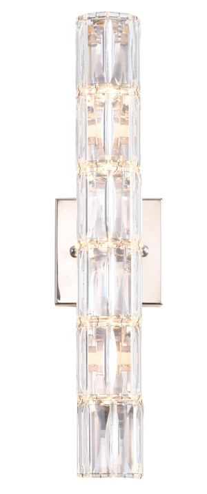 Bethel Chrome Wall Sconce in Metal & Crystal