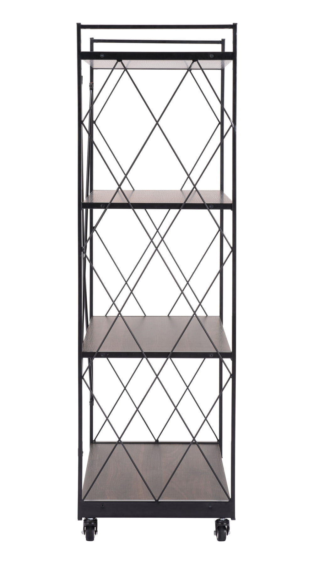 Zuo Modern Romania MDF, Steel Industrial Commercial Grade Shelf Brown, Black MDF, Steel